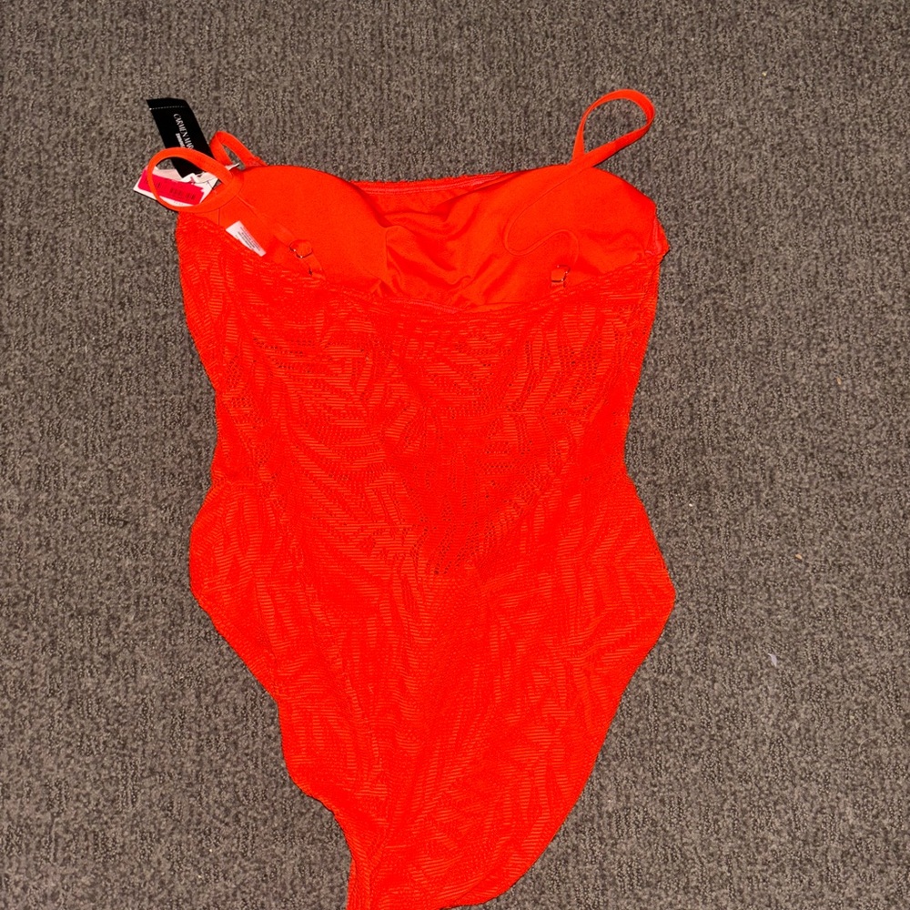 Bright Orange One Piece Swimsuit Size 12